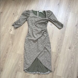 Asymmetric ASTR Elegant Olive Green Dress